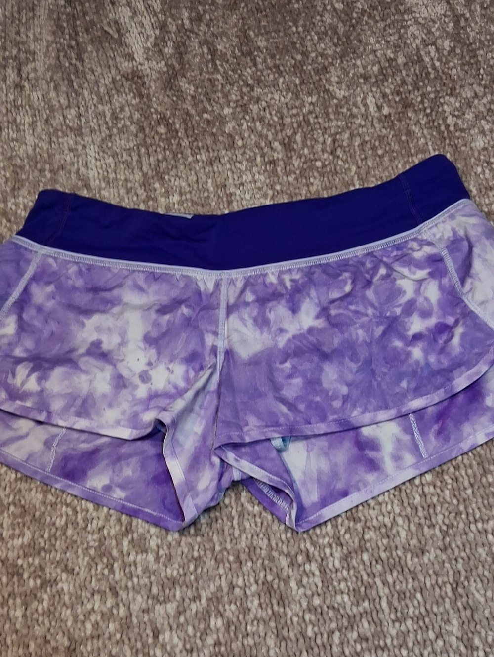 lululemon athletica Purple Tie-Dye Layered Workout Shorts